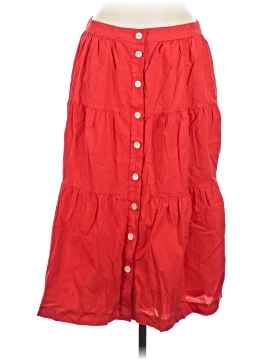 Madewell Bistro Midi Skirt in True Red (view 1)