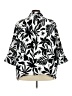 Como Black 100% Polyester Print Black 3/4 Sleeve Blouse Size 3X - photo 2