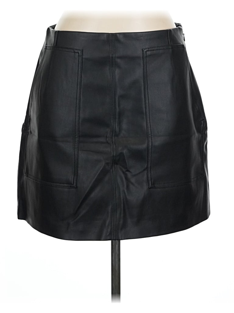 H&m Faux Leather Skirt In Black