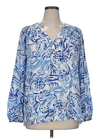 Lilly Pulitzer Long Sleeve Silk Top (view 1)