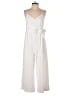 Naked Zebra 100% Polyester Solid Ivory Jumpsuit Size S - photo 1