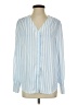 Unbranded 100% Polyester Stripes Blue Long Sleeve Blouse Size S - photo 1