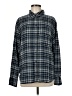 Treasure & Bond Plaid Blue Long Sleeve Button-Down Shirt Size M - photo 1