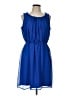 SOHO Apparel Ltd 100% Polyester Solid Blue Cocktail Dress Size 12 - photo 1
