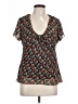 AGB Black Short Sleeve Blouse Size L - photo 1