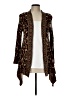 Ruby Rd. 100% Rayon Animal Print Brown Cardigan Size L (petite) - photo 1