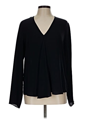 Theory Long Sleeve Silk Top (view 1)