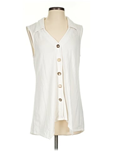 PURE essence Sleeveless Button-Down Shirt (view 1)