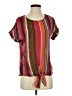 Gray LA 100% Polyester Red Short Sleeve Blouse Size XS - photo 1