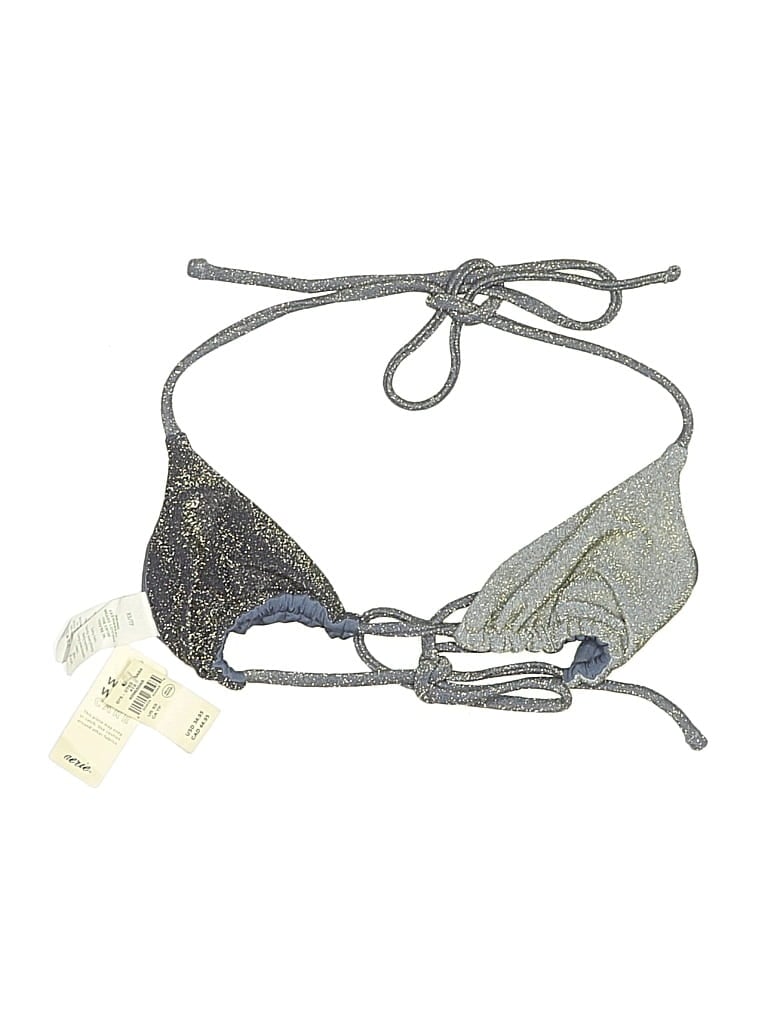 Aerie Swimsuit Top Gray Tweed Pattern Swimwear