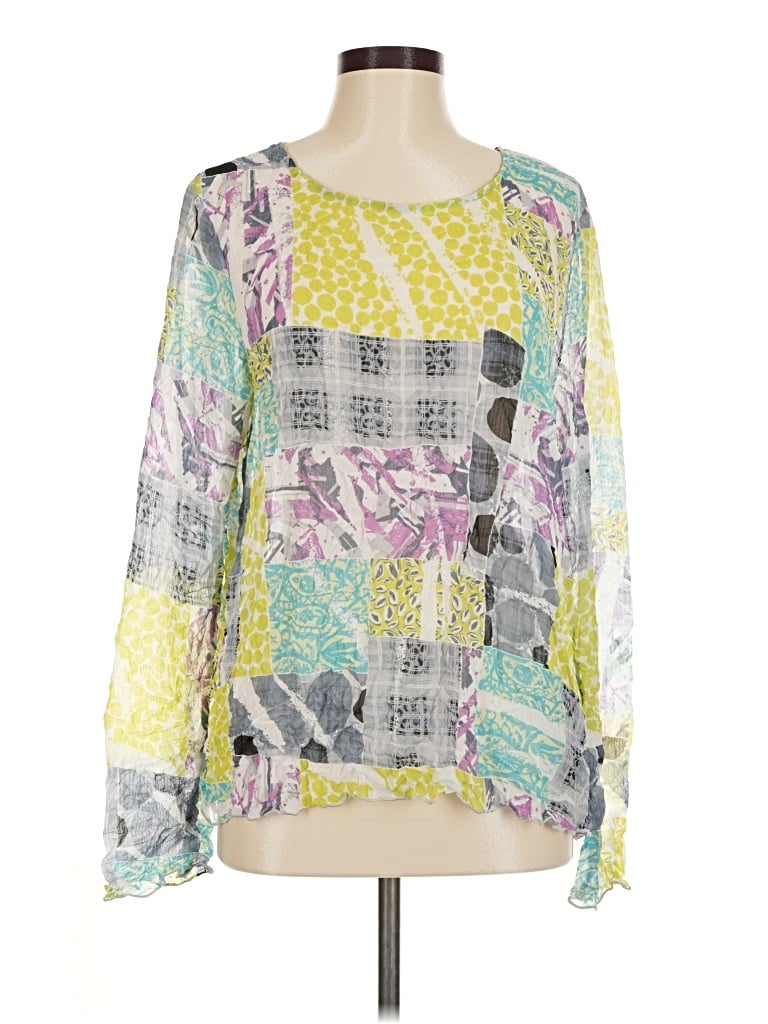 Pre-owned Chalet Et Ceci Long Sleeve Blouse In Yellow