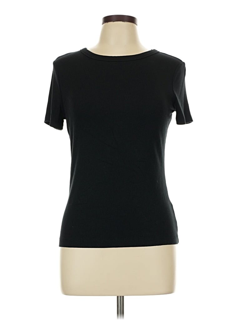 Pre-owned On 34th Short Sleeve Top Black Crew Neck Tops