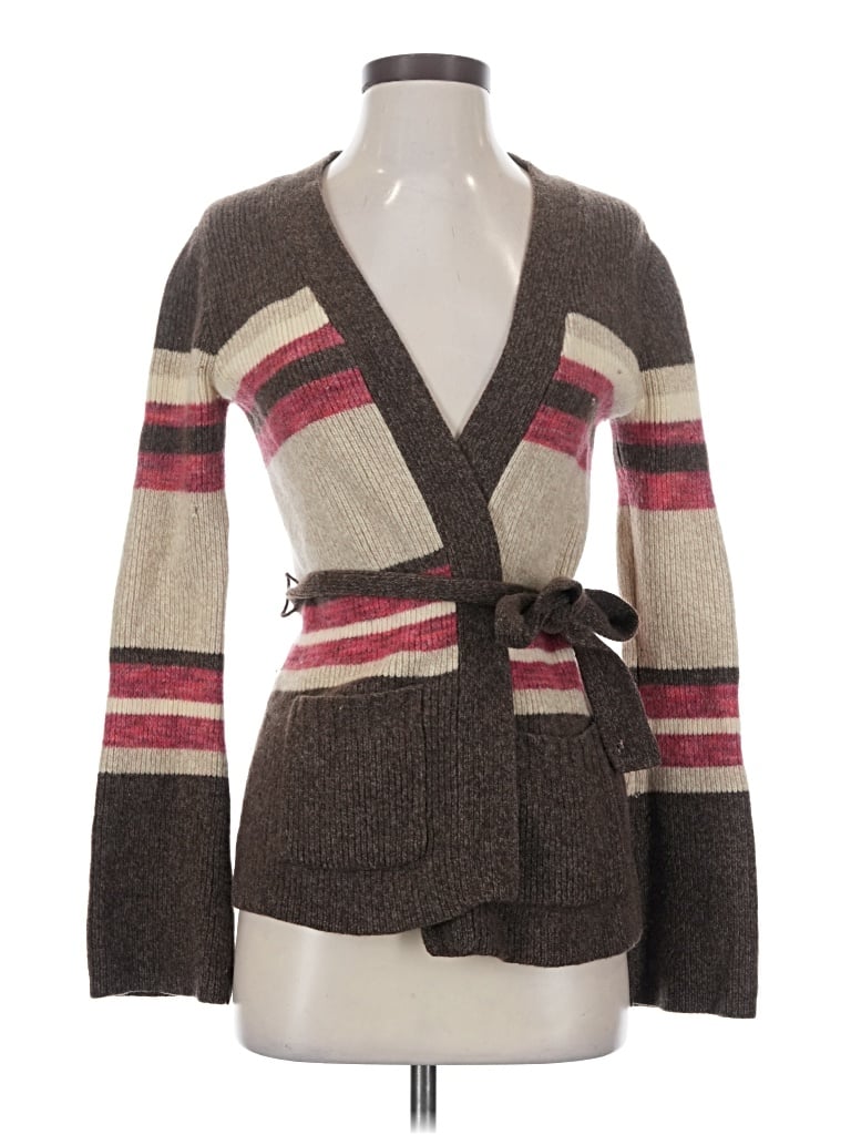 Pre-owned Halogen Cardigan Sweater In Brown