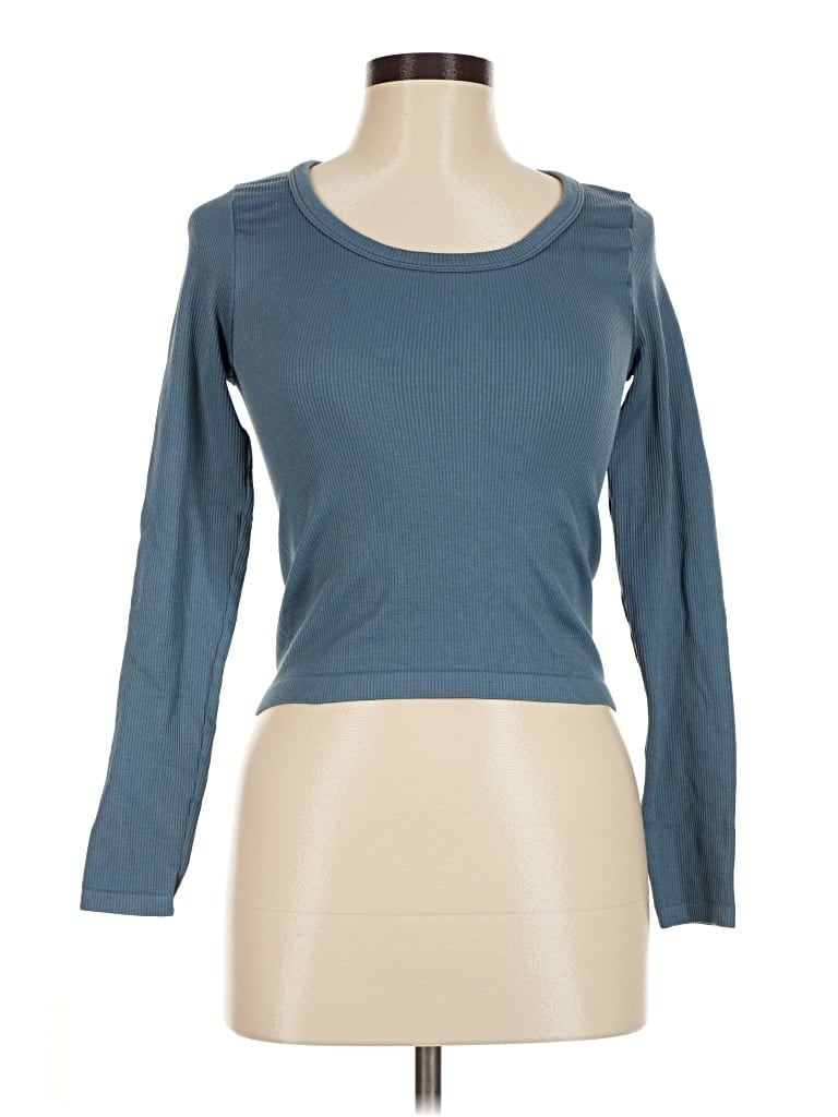 Pre-owned 90 Degree By Reflex Long Sleeve Top Teal Boatneck Tops