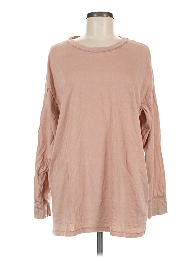 Pre-owned Aerie Long Sleeve T-shirt In Tan