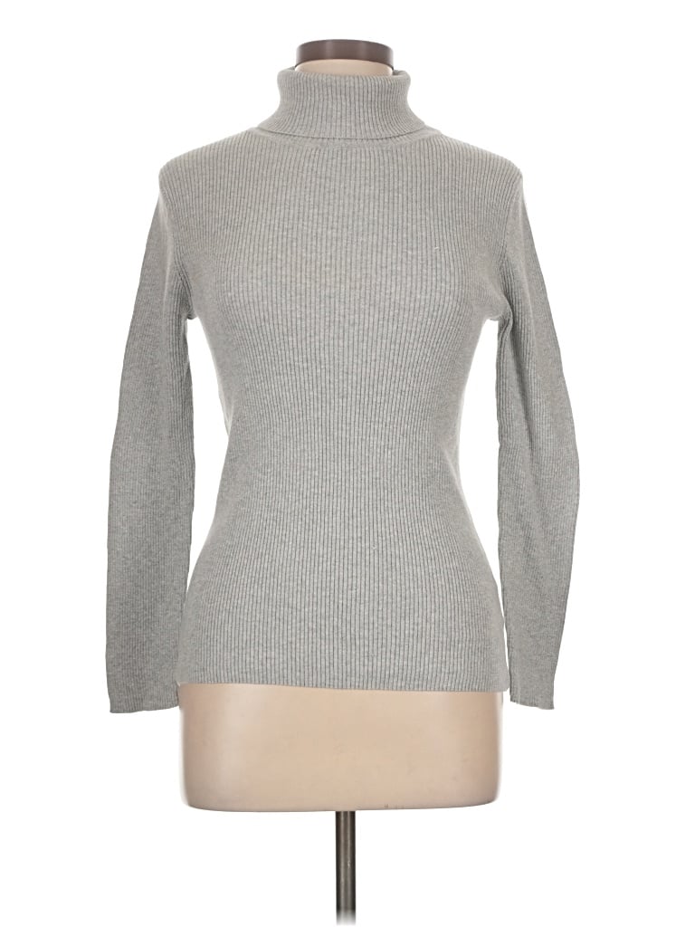 Pre-owned Faded Glory Turtleneck Sweater In Gray