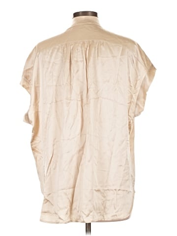 Vince. Short Sleeve Silk Top (view 2)