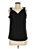 Floral Blooming 100% Polyester Black Sleeveless Blouse Size M - photo 1