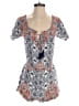DR2 100% Rayon Paisley Blue Romper Size XS (petite) - photo 1