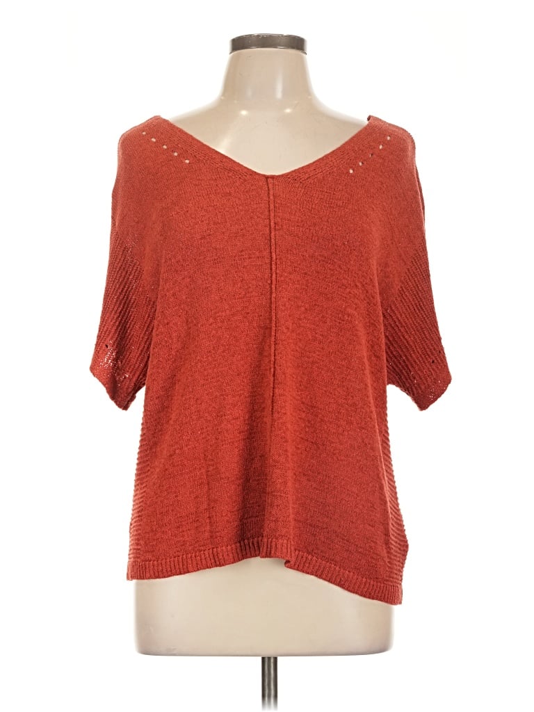 Pre-owned Apt. 9 3/4 Sleeve Top Red Scoop Neck Tops