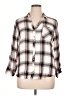 Holding Horses 100% Rayon Plaid Silver 3/4 Sleeve Button-Down Shirt Size XL - photo 1