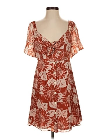 Madewell Silk Tie-Front Mini Dress in Sunflower Season (view 1)