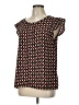 Poema 100% Polyester Black Short Sleeve Blouse Size L - photo 1