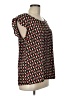 Poema 100% Polyester Black Short Sleeve Blouse Size L - photo 4