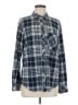 Cosmic Blue Love Plaid Blue Long Sleeve Button-Down Shirt Size M - photo 1
