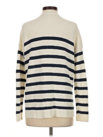 Madewell V-Neck Button-Front Long Cardigan Sweater in Stripe (view 2)
