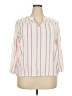 Splendid Stripes Pink 3/4 Sleeve Button-Down Shirt Size XXL - photo 1