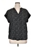Cynthia Steffe 100% Polyester Animal Print Black Short Sleeve Blouse Size XL - photo 1