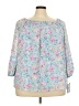 I.N. Studio 100% Polyester Blue 3/4 Sleeve Blouse Size 3X - photo 1