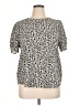 Papermoon 100% Polyester Animal Print Ivory Short Sleeve Blouse Size XL - photo 1