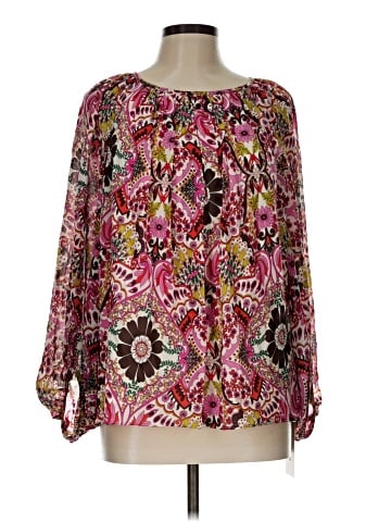 Trina Turk Long Sleeve Silk Top (view 1)