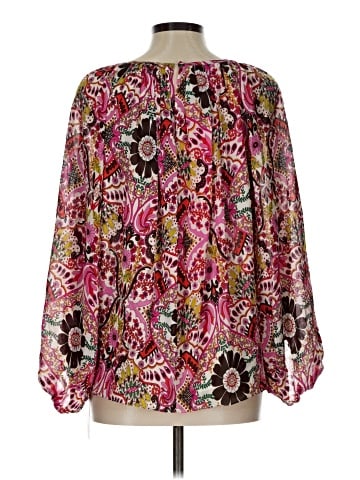 Trina Turk Long Sleeve Silk Top (view 2)