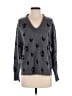 Skull Cashmere Hearts Gray Pullover Sweater Size XS - photo 1