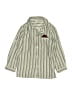 Unbranded 100% Cotton Chevron-herringbone Silver Long Sleeve Button-Down Shirt Size 140 cm / US 10 - photo 1