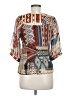 Corey Lynn Calter Aztec Or Tribal Print Multi Color Blue Short Sleeve Blouse Size 8 - photo 2