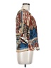 Corey Lynn Calter Aztec Or Tribal Print Multi Color Blue Short Sleeve Blouse Size 8 - photo 4