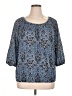 Faded Glory 100% Polyester Blue 3/4 Sleeve Blouse Size XL - photo 1