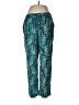 Talbots 100% Rayon Paisley Teal Casual Pants Size Med Petite - photo 1