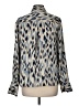 Nic + Zoe Animal Print Blue Long Sleeve Blouse Size M - photo 2