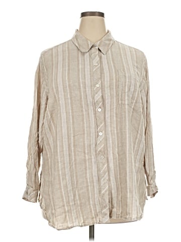 Susan Graver Long Sleeve Button-Down Shirt (view 1)