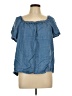Daniel Rainn Blue Short Sleeve Blouse Size L - photo 1