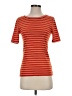 J.Crew 100% Cotton Stripes Orange Short Sleeve Turtleneck Size S - photo 1