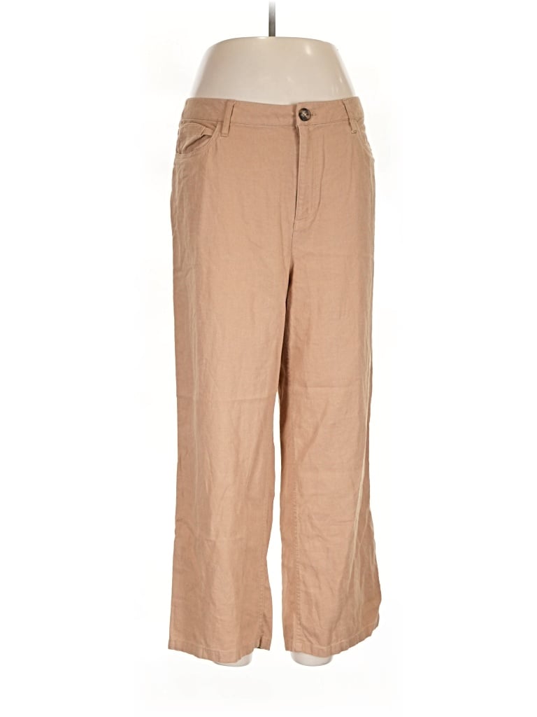Pre-owned Jones New York Signature Linen Pants In Tan