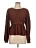 Shein 100% Polyester Brown Long Sleeve Blouse Size L - photo 1