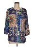 North Style 100% Polyester Blue 3/4 Sleeve Blouse Size M - photo 1