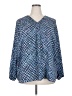 Apt. 9 100% Polyester Tweed Blue 3/4 Sleeve Blouse Size 2X - photo 1